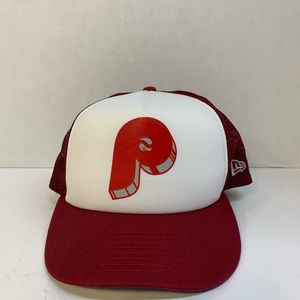 Philadelphia Phillies New Era White Truckers Hat